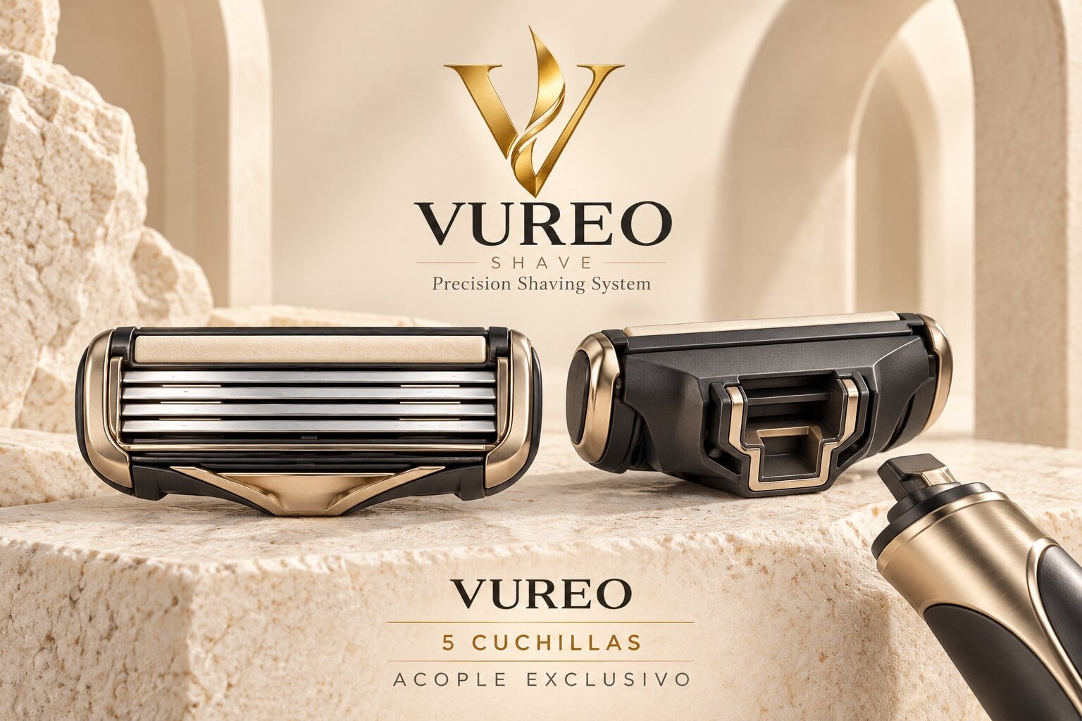 Three razors. One exclusive five-blade head.